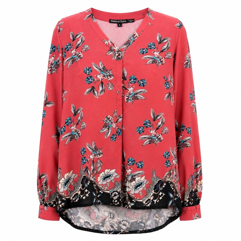Tolani Luxe Nomad Floral Tunic Blouse Womens Small Boho Resort Elegant NWT